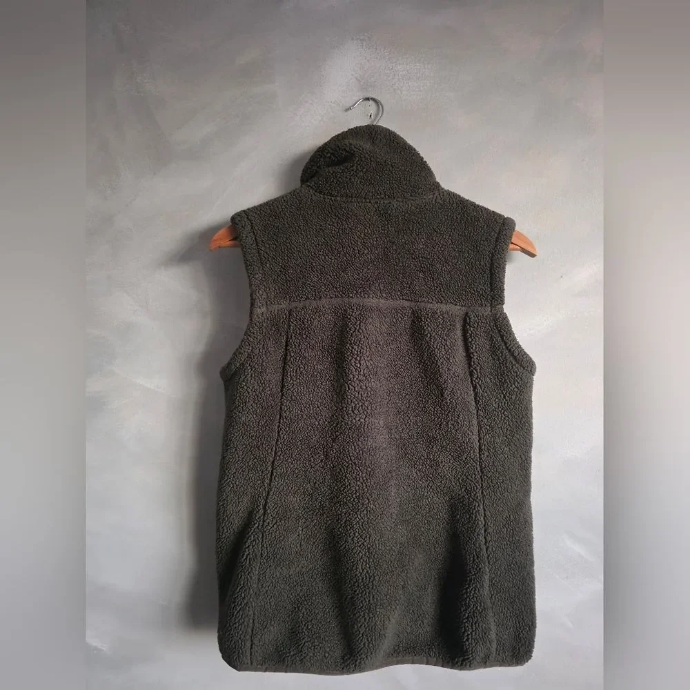 The North Face Women's M Campshire Fleece Sherpa Vest Jacket Green Full-Zip - Picture 4 of 7